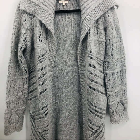 Mystree Women’s gray. duster sweater, calf length grey Size‎ large - Picture 4 of 14
